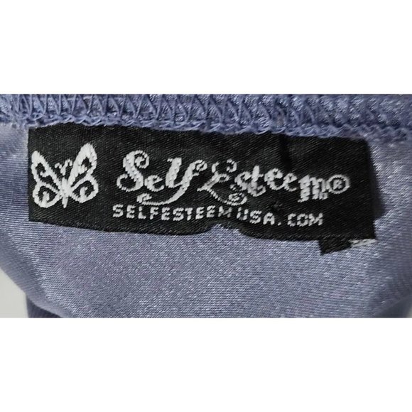 Vtg 90s Y2K Self Esteem Sleeveless Asymmetrical Blouse Satin Beaded Size XS - Picture 10 of 11